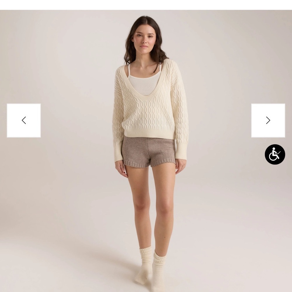 Elegant Cream Sweater- GABRIELLE CABLEKNIT SWEATER